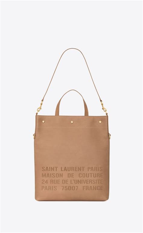 ysl universite bag tan|UNIVERSITE NORTH/SOUTH FOLDABLE TOTE BAG IN .